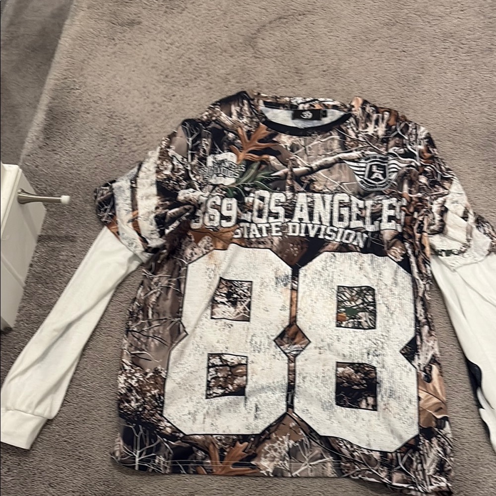 Camouflage Long Sleeve Graphic Shirt